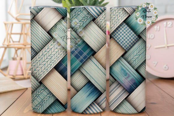 Aqua Blue Woven Plaid Tumbler Wrap Design Review