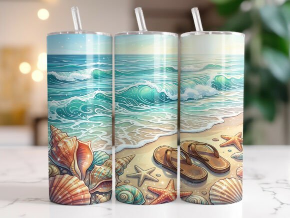 Coastal Flip Flops Shell Beach Tumbler Review