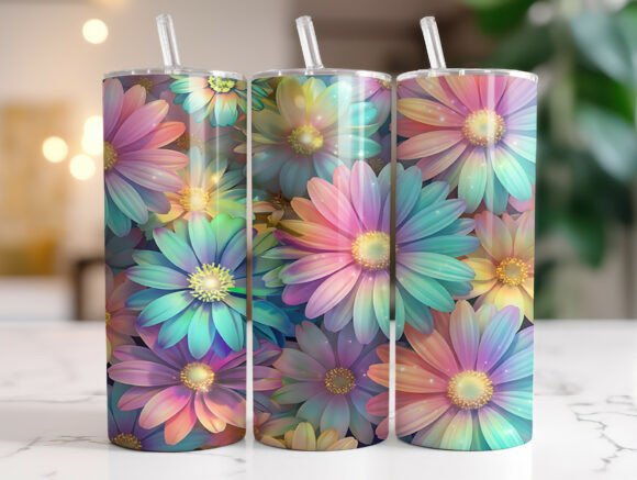 Colorful Pastel Flower Bloom Tumbler PNG Review