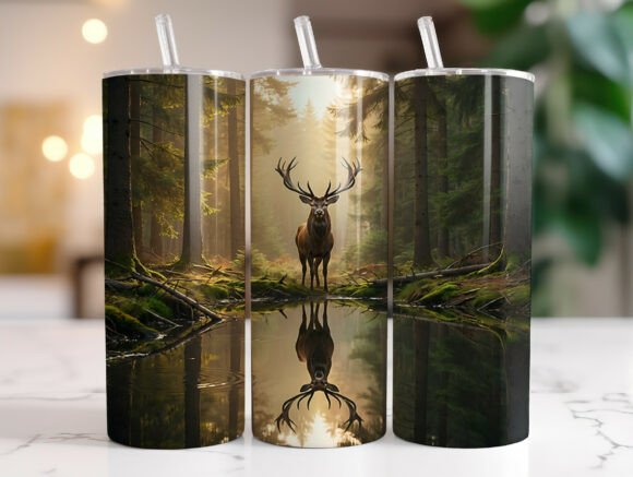 Deer Reflection Forest Lake Tumbler Wrap Review