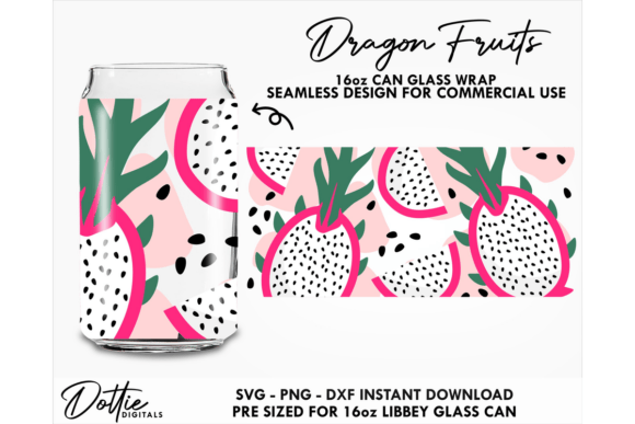 Dragon Fruit 16oz Glass Can Wrap SVG Review