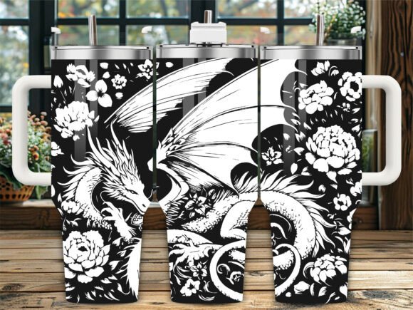 Dragon Peony Flowers Laser Tumbler Design Review