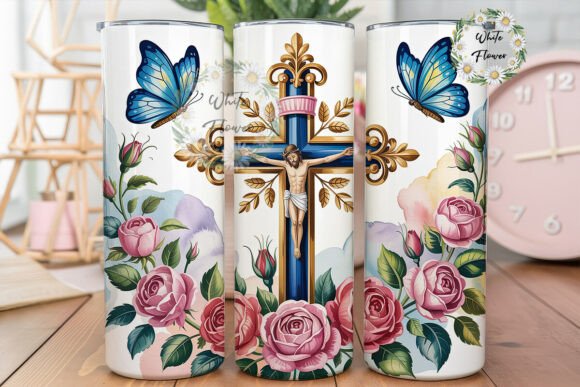 Floral Cross Butterfly Tumbler Wrap Review