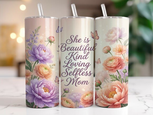 Floral Mom Quote Tumbler Wrap Design Review