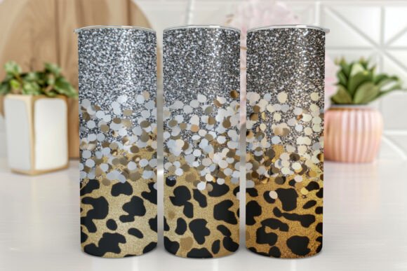Glitter Leopard Tumbler Wrap 20oz