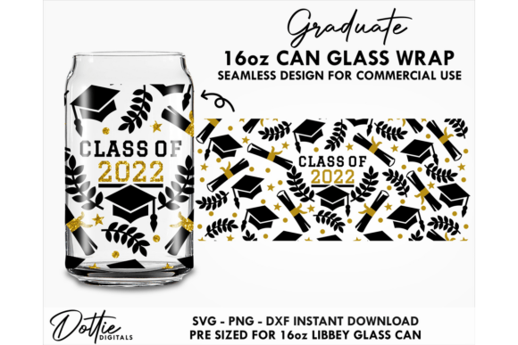 Graduate 16oz Glass Can Wrap SVG Review