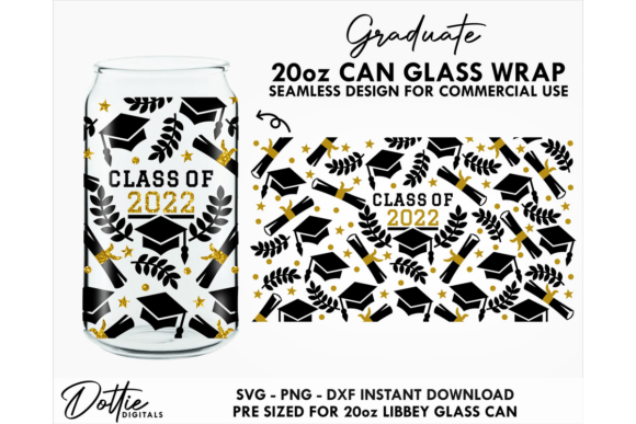 Graduation 20oz Glass Can Wrap SVG Review