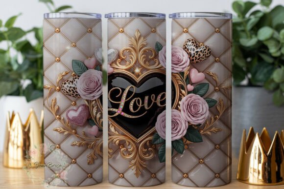 Luxury Love Quilted Roses Tumbler Wrap