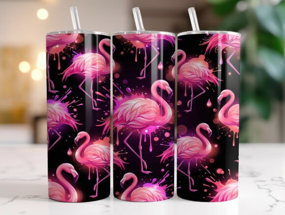 Neon Pink Flamingo Tumbler Wrap Design Review