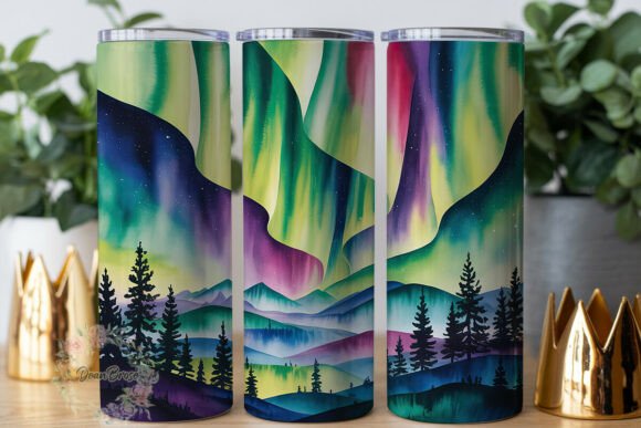 Northern Lights Mountain Tumbler Embroidery Design Review