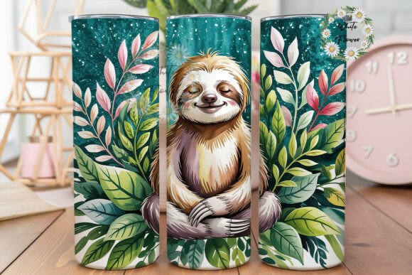 Peaceful Sloth Floral Glitter Tumbler Review