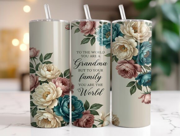 Peony Floral Grandma Quote Tumbler Wrap Review
