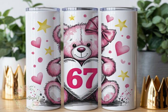 Pink Bear Heart 67 20oz Tumbler Wrap Review