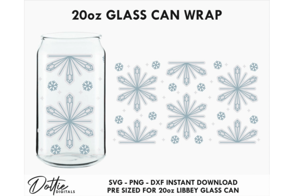 Snowflakes 20oz Glass Can Wrap SVG Review