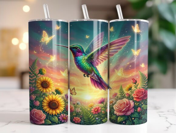Sparkle Hummingbird Floral Tumbler Wrap Review