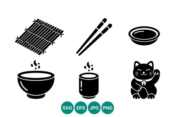 Sushi Mat Chopsticks Tea Cup Cat Embroidery Review