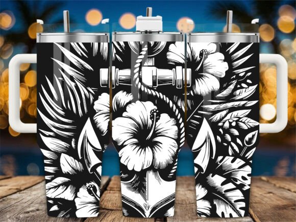 Tropical Palm Anchor Laser Tumbler Design Review
