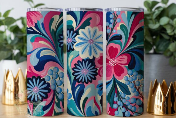 Vibrant Floral Abstract Tumbler Wrap Design Review
