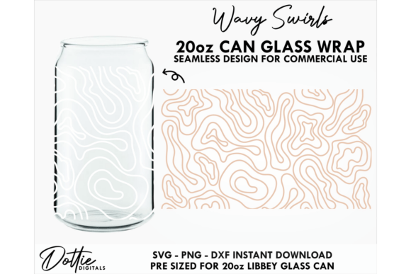 Wavy Lines 20oz Glass Can Wrap SVG Review