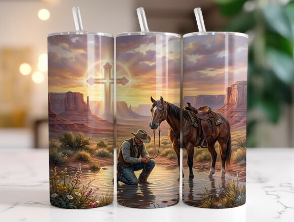 Western Christian Cowboy Horse Tumbler Review